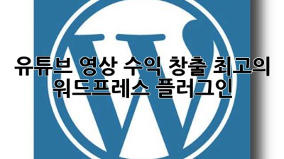 유튜브 영상 수익 창출! 최고의 워드프레스 플러그인